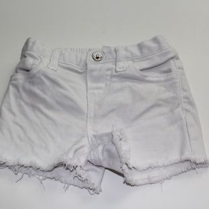 White cutoff shorts